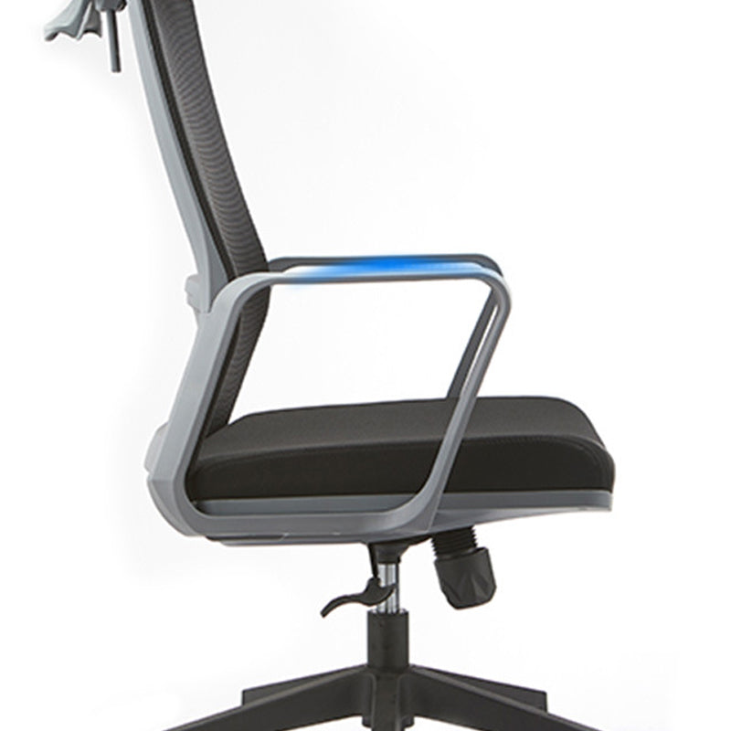 Modern Slide Chair Fixed Arms Adjustable Seat Height Desk Chair with Wheels