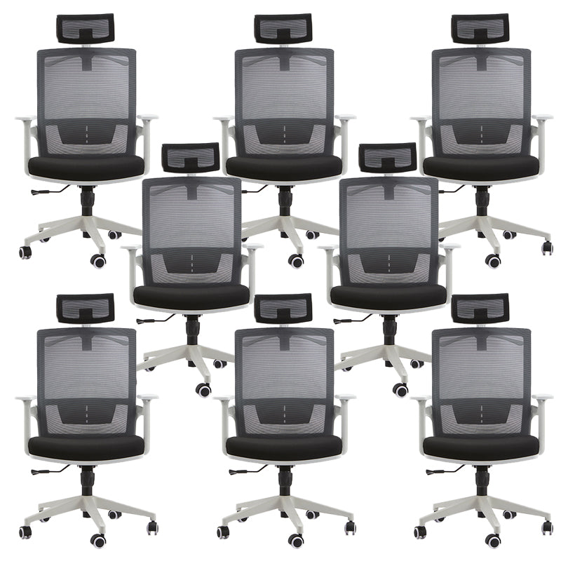 Modern Fixed Arms Office Chair Slide No Distressing Ergonomic Desk Chair