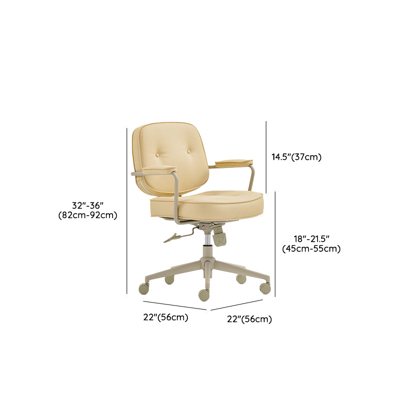 Modern Padded Arms Office Chair Leather No Distressing Ergonomic Desk Chair