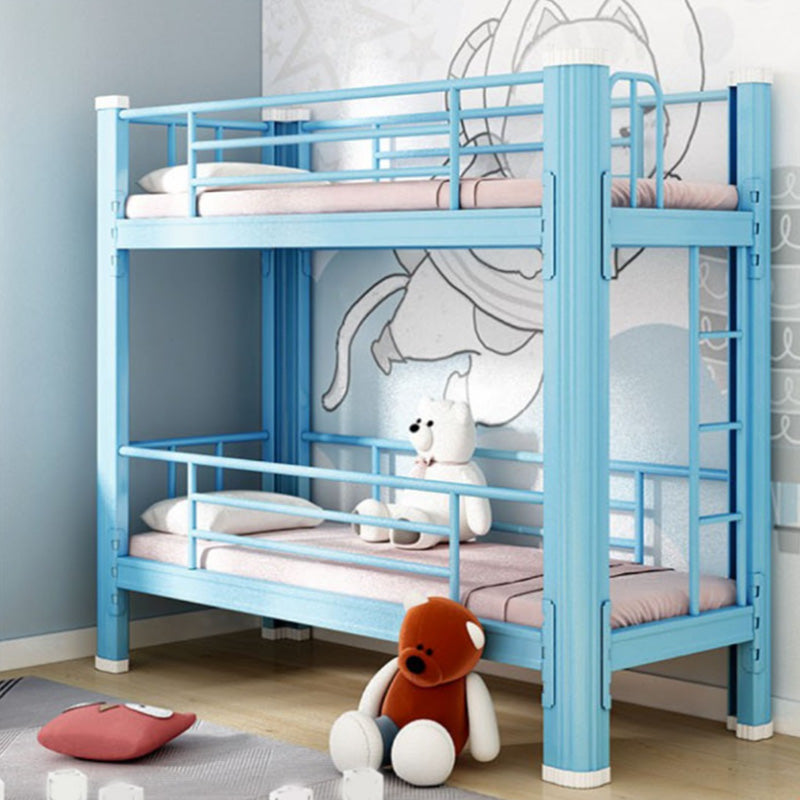 Contemporary Bunk Bed Metal Headboard with Guardrail No Theme Slat Kids Bed