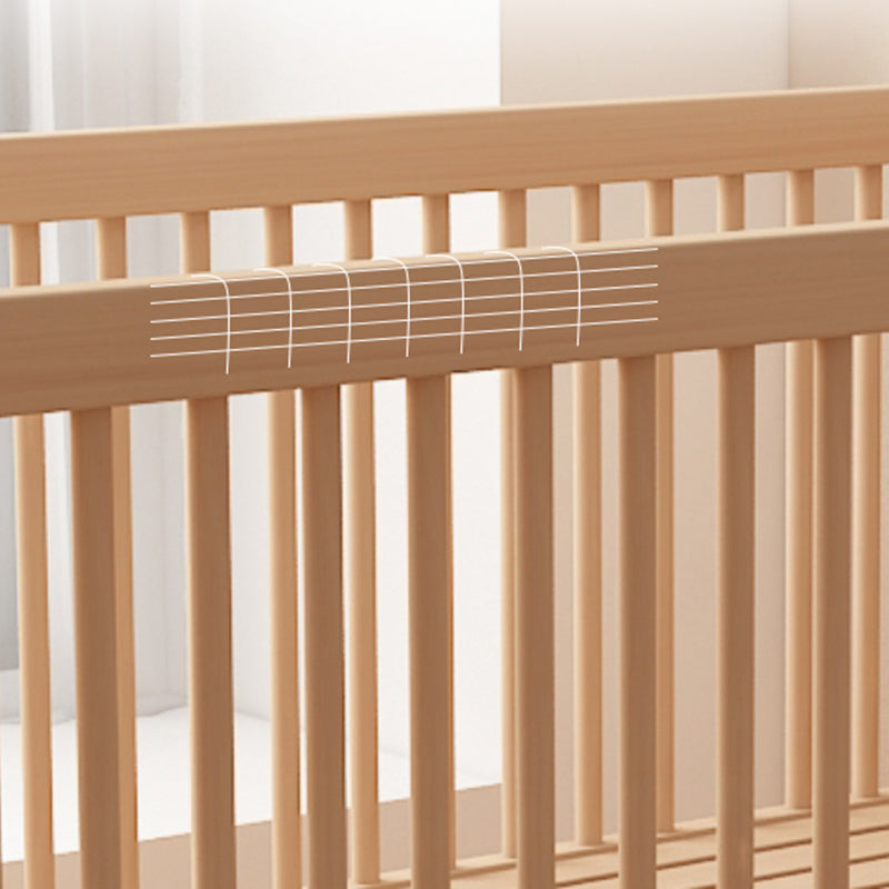 Solid Wood Kids Bed Natural Toddler Bed with Detachable Guardrails