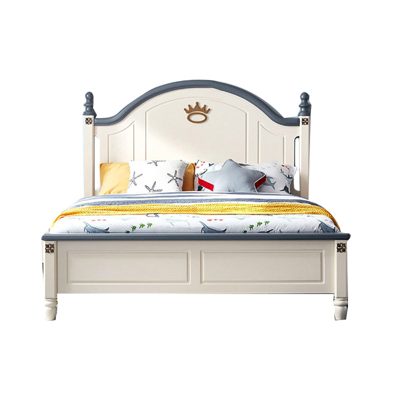 Panel Headboard Kids Bed Solid Wood Standard Bed with Mattress