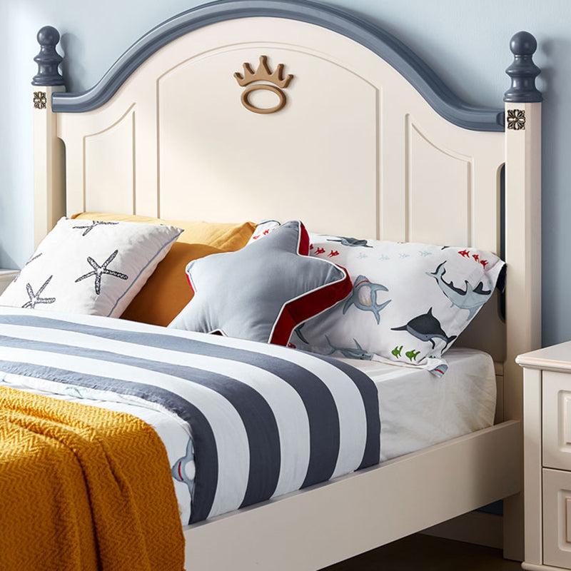 Panel Headboard Kids Bed Solid Wood Standard Bed with Mattress