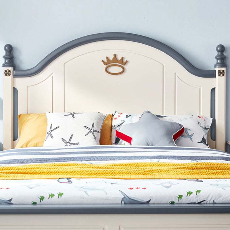 Panel Headboard Kids Bed Solid Wood Standard Bed with Mattress