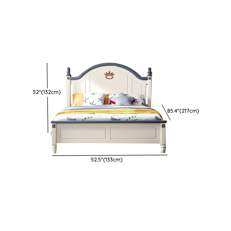 Panel Headboard Kids Bed Solid Wood Standard Bed with Mattress