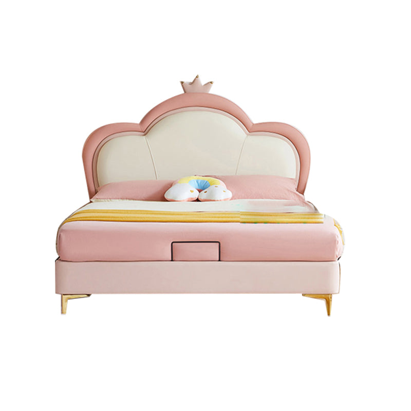 Panel Headboard Standard Bed Modern Princess Leather Kids Bed