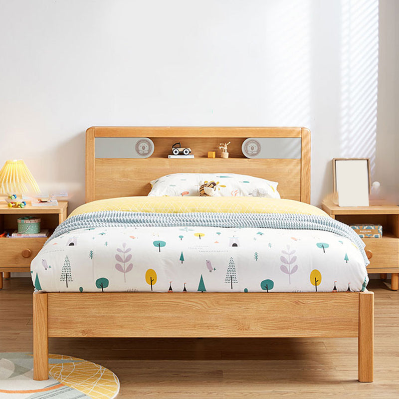 Modern Solid Wood Kids Bed Storage No Theme Panel Bed with Headboard