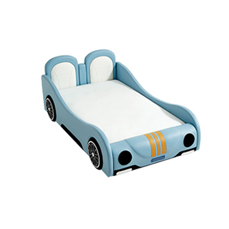 Leather Modern Cars Kids Bed Upholstered Headboard Panel Bed