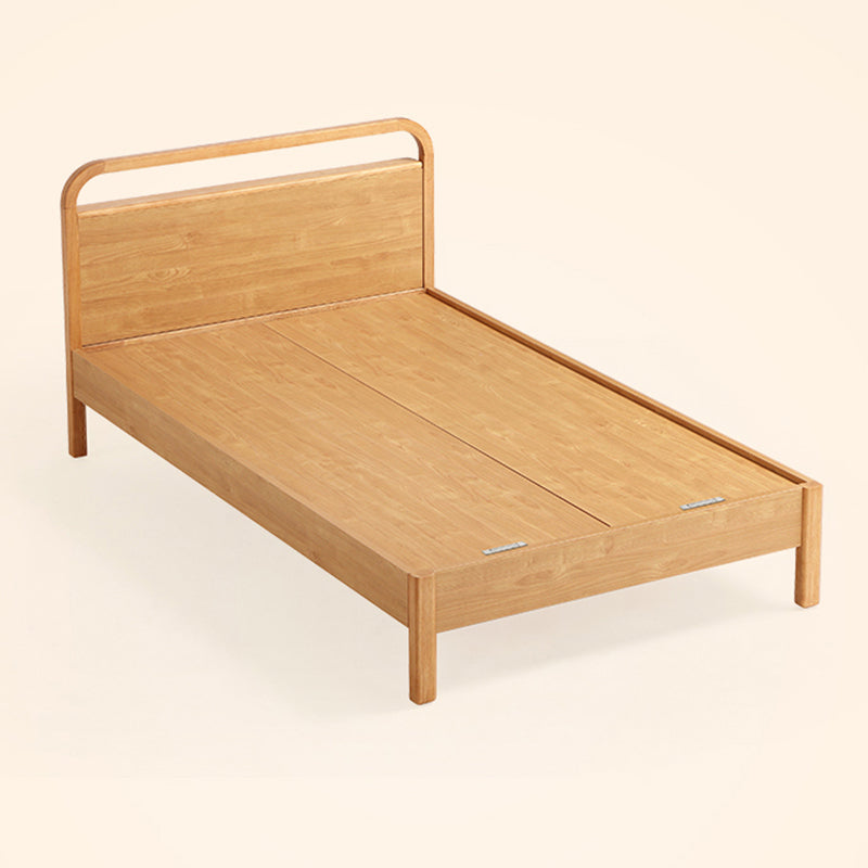 No Theme Panel Bed Modern Solid Wood Standard Bed with Storage