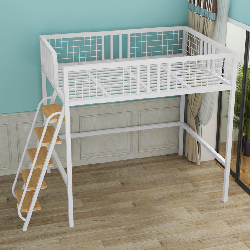 Modern Loft Bed Built-In Ladder Headboard Bunk Bed with Guardrail