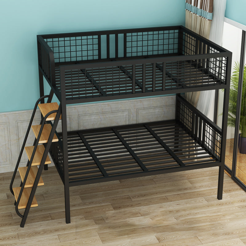 Modern Loft Bed Built-In Ladder Headboard Bunk Bed with Guardrail