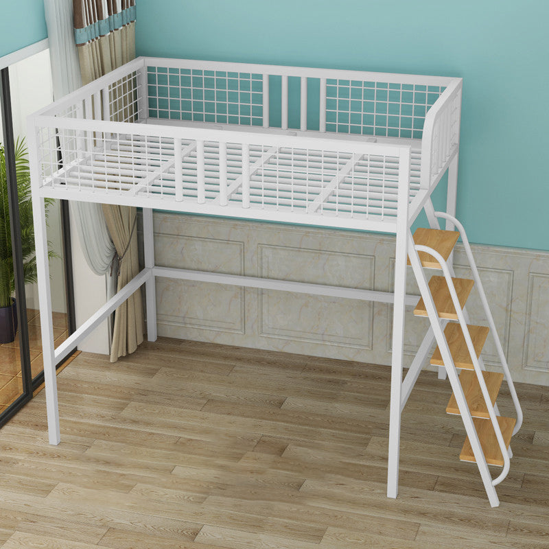 Modern Loft Bed Built-In Ladder Headboard Bunk Bed with Guardrail