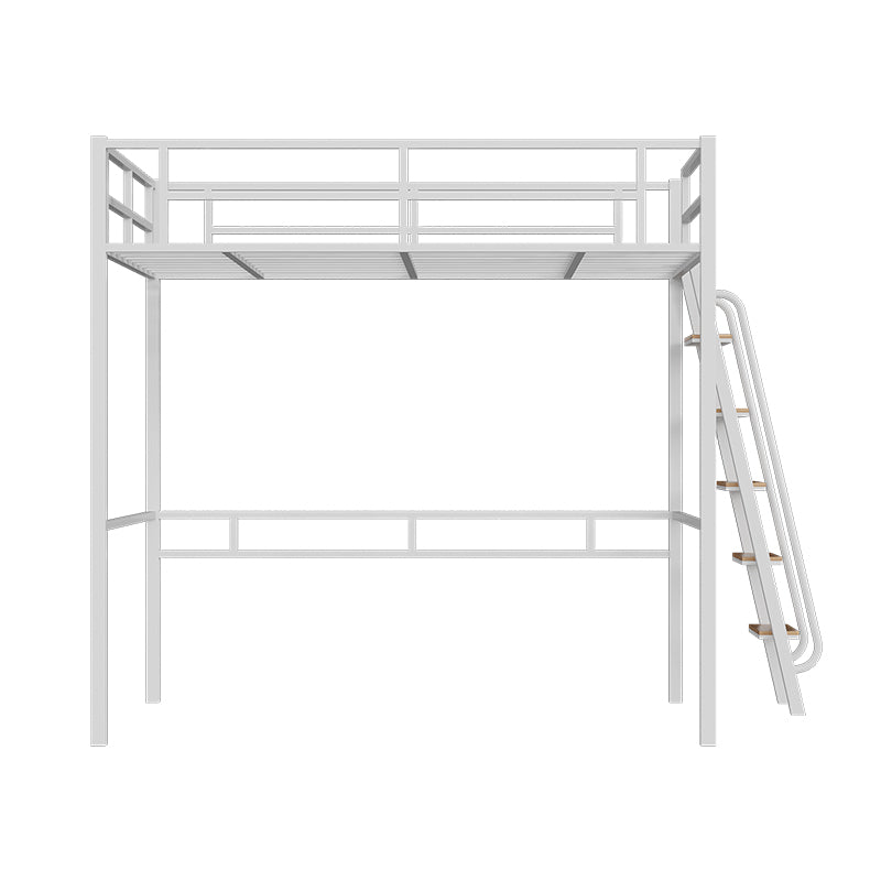 Built-In Ladder Guardrail Loft Bed Headboard Bed with Footboard