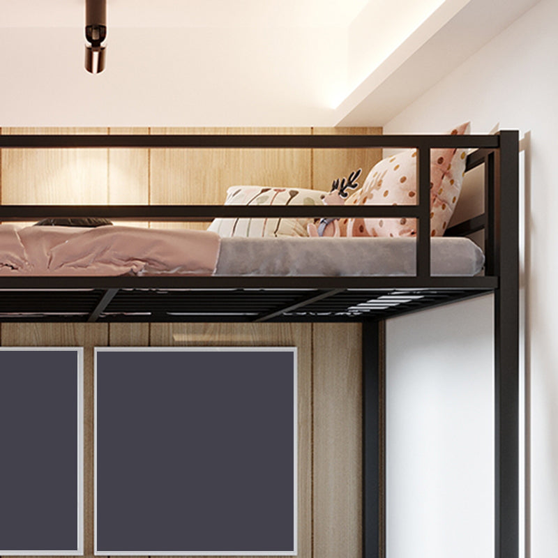 Built-In Ladder Guardrail Loft Bed Headboard Bed with Footboard