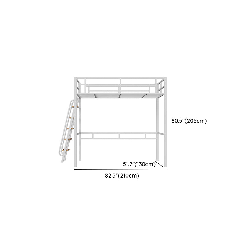 Built-In Ladder Guardrail Loft Bed Headboard Bed with Footboard