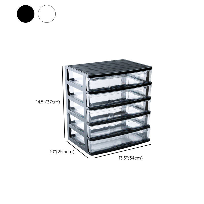 Modern Lateral File Cabinet Color Block Plastic Filing Cabinet for Home Office