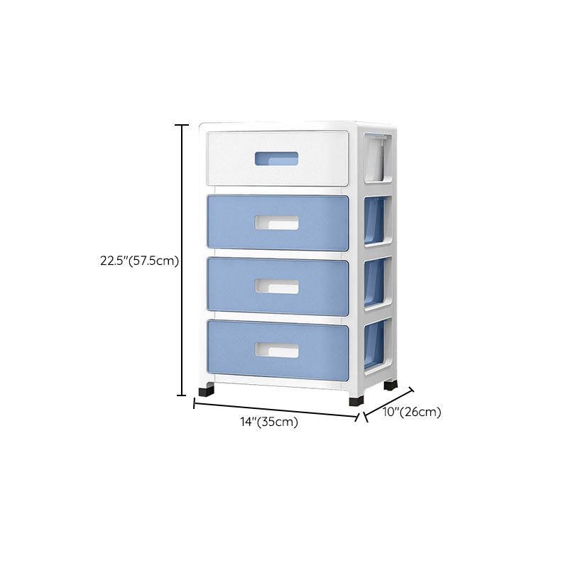 Coastal Cabinet Plastic Drawers Filing Cabinet for Home Office