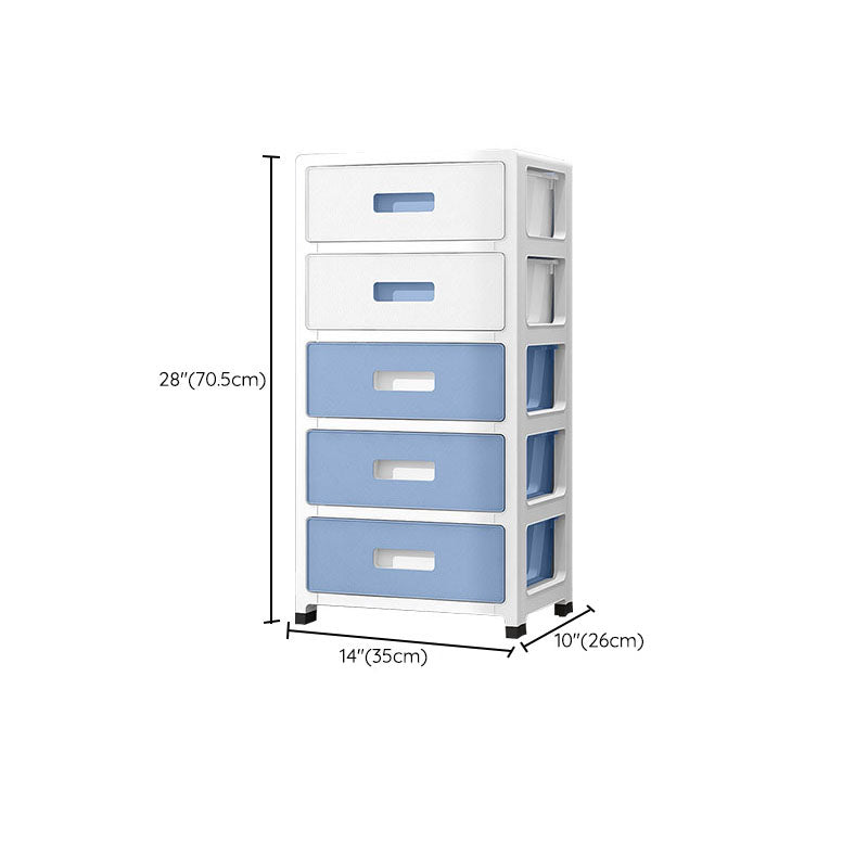 Coastal Cabinet Plastic Drawers Filing Cabinet for Home Office