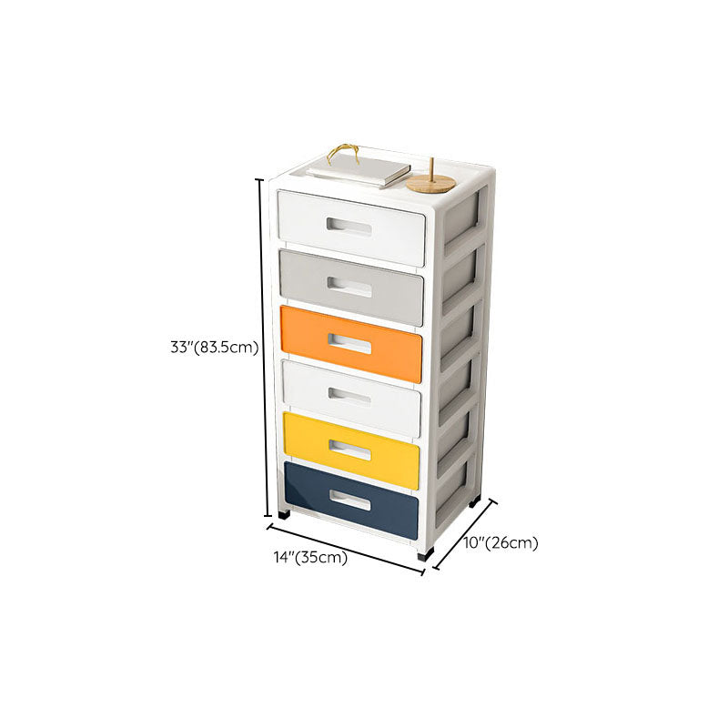 Coastal Cabinet Plastic Drawers Filing Cabinet for Home Office