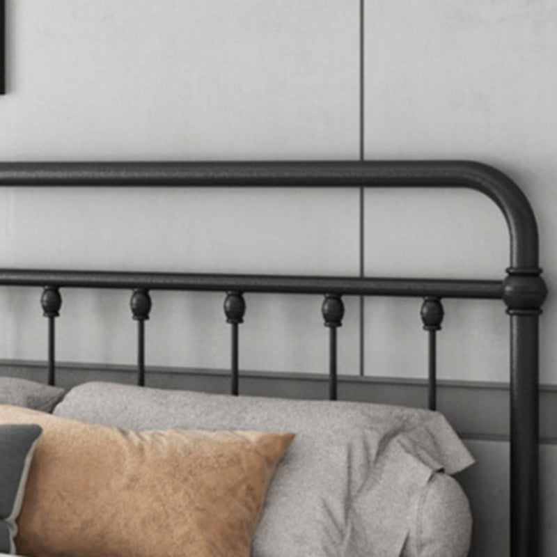 Contemporary Iron Base Standard Bed with Open-Frame Headboard