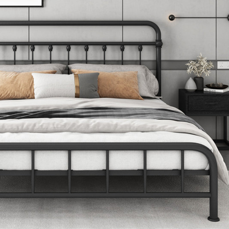 Contemporary Iron Base Standard Bed with Open-Frame Headboard