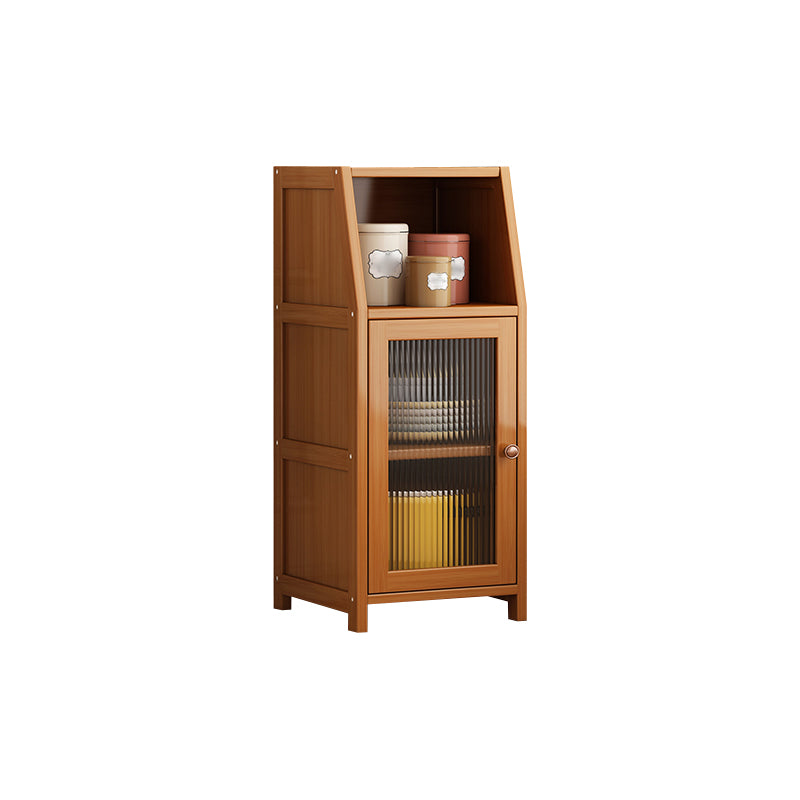 Brown Bamboo Dining Server Contemporary Sideboard Cabinet for Kitchen