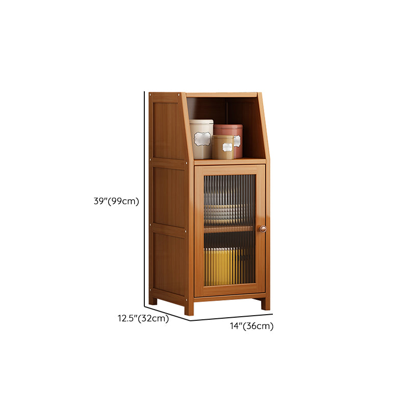 Brown Bamboo Dining Server Contemporary Sideboard Cabinet for Kitchen