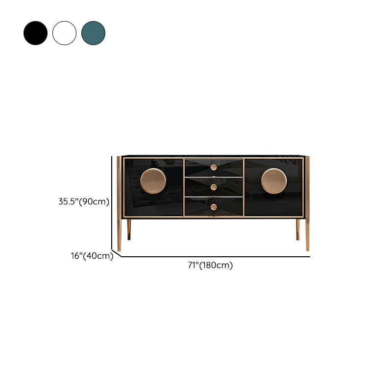 Engineered Wood Dining Server Contemporary Buffet Server with Drawers