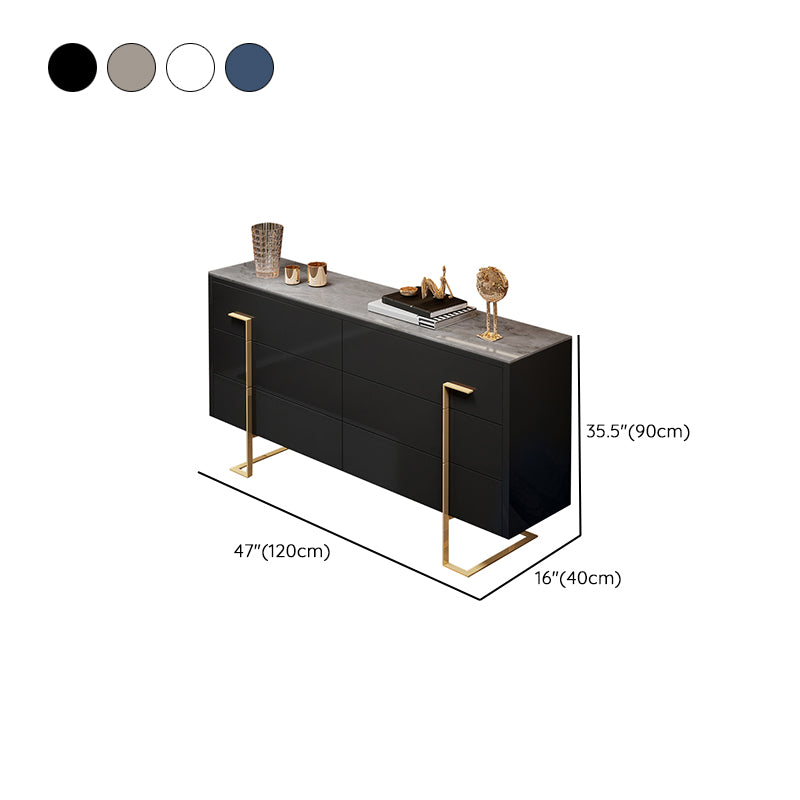 6 Drawers Sideboard Buffet Contemporary Dining Server for Kitchen