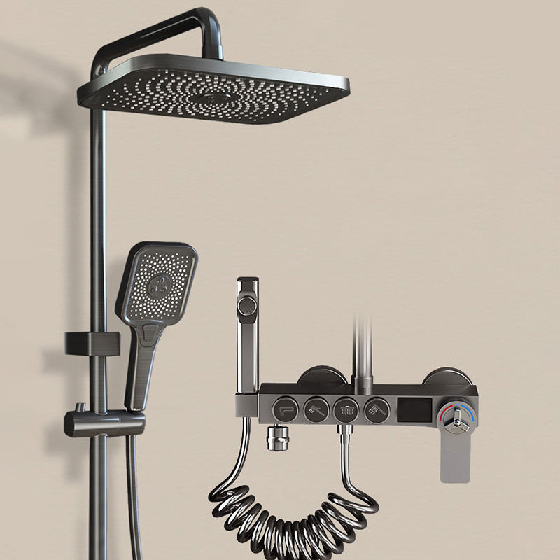 Modern Shower Set Solid Color Valve Included Bath Tub and Shower Head Set