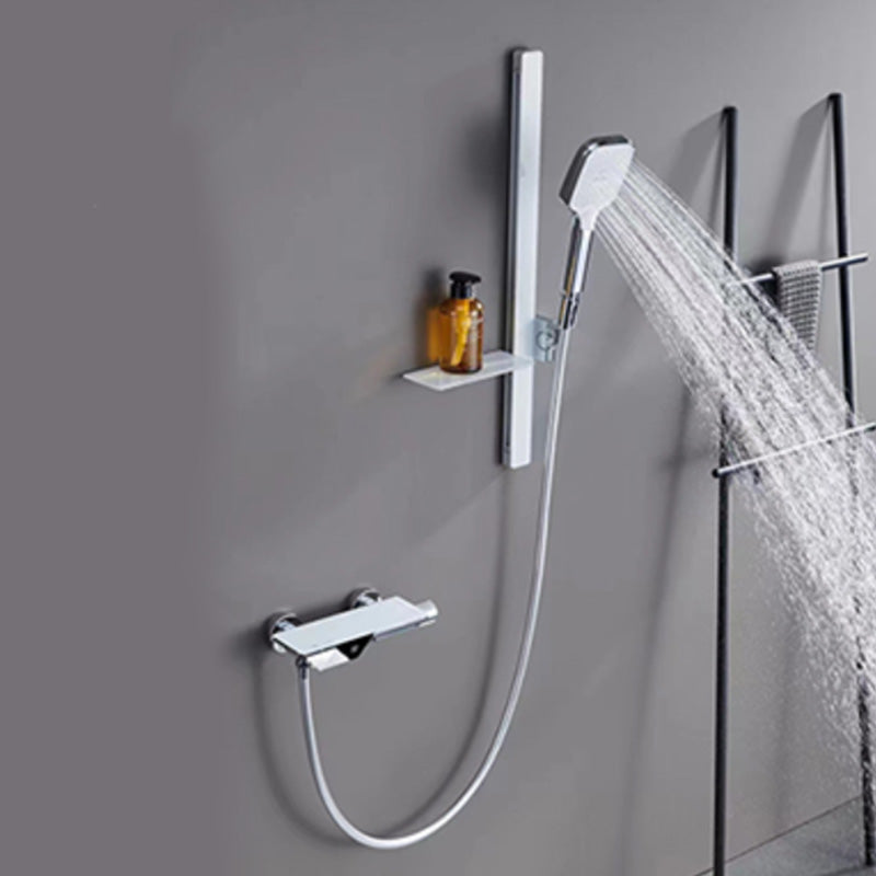 Modern Plain Shower Trim Adjustable Water Flow Wall Mount Shower Head Combo