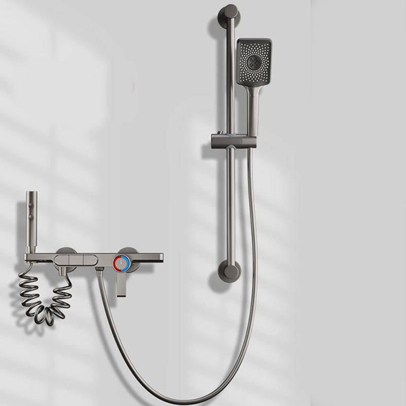 Wall Mount Shower Set Solid Color Adjustable Spray Pattern Shower Combo