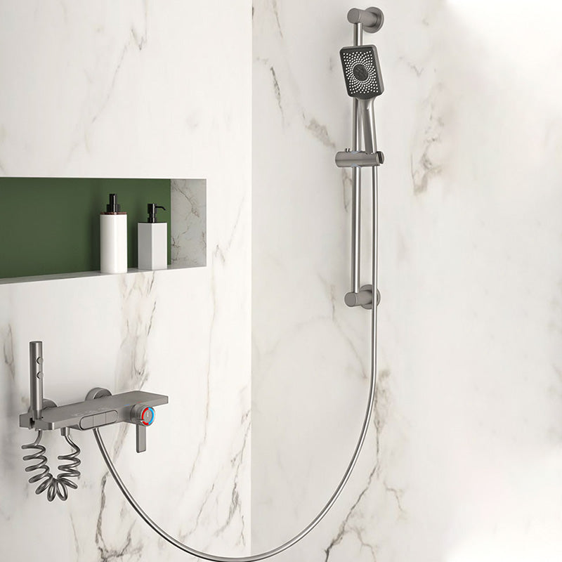 Wall Mount Shower Set Solid Color Adjustable Spray Pattern Shower Combo