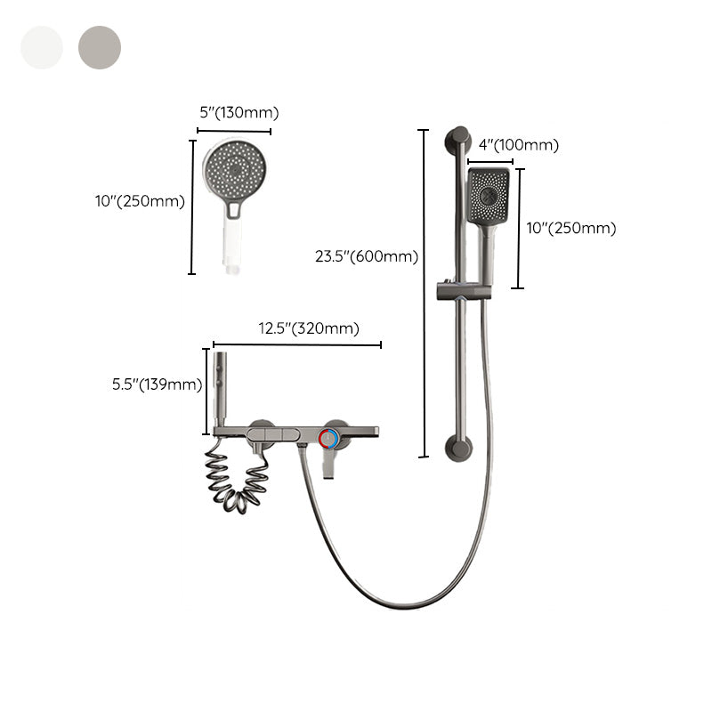 Wall Mount Shower Set Solid Color Adjustable Spray Pattern Shower Combo