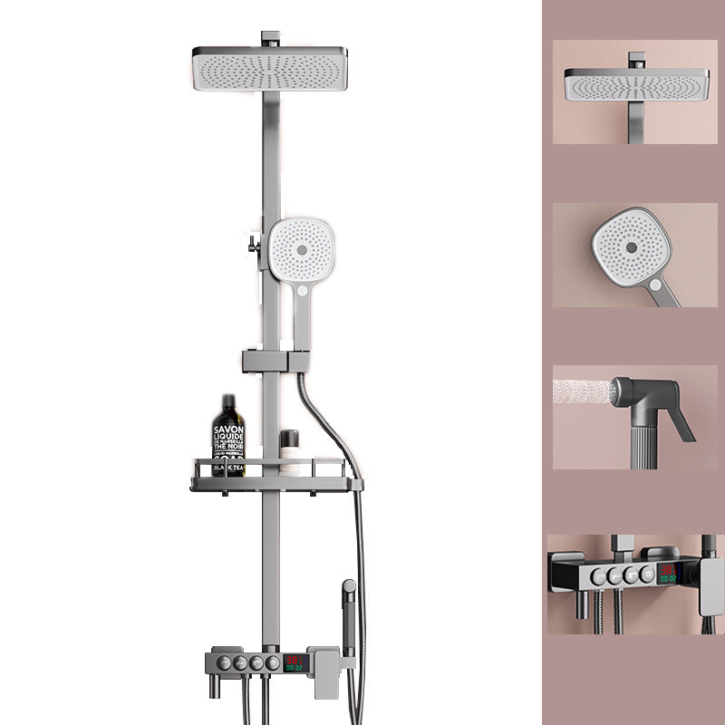 Modern Plain Shower Trim Temperature Control Slide Bar Included Shower System