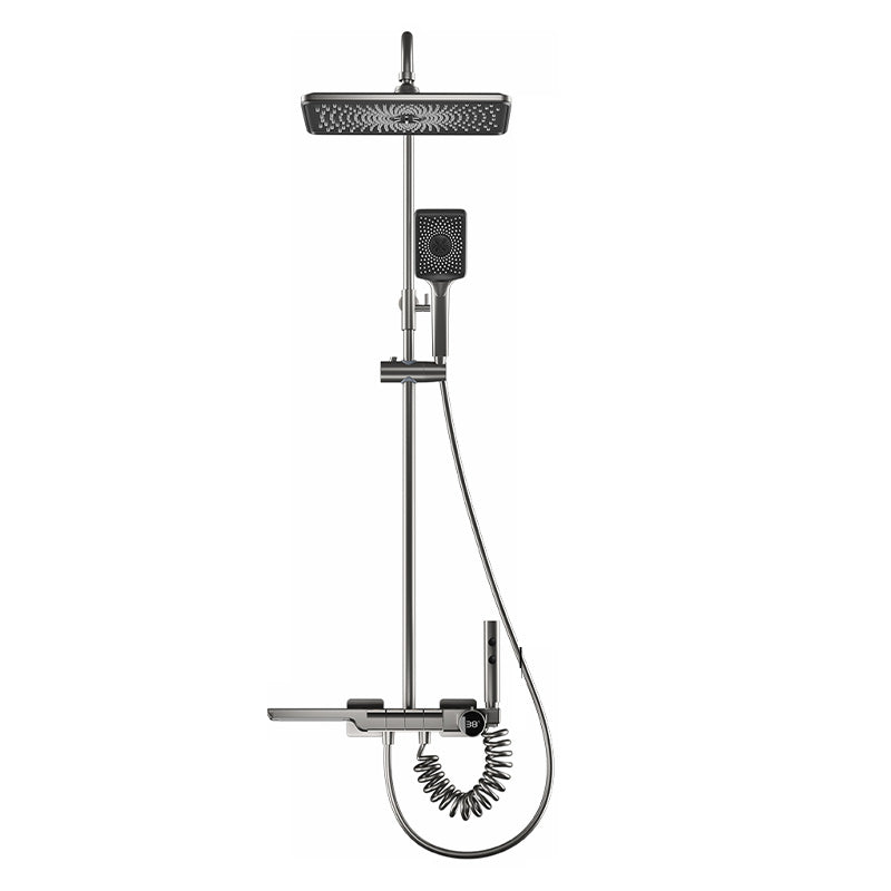 Modern Shower Head Combo Gray Valve Included Tub and Shower Faucet