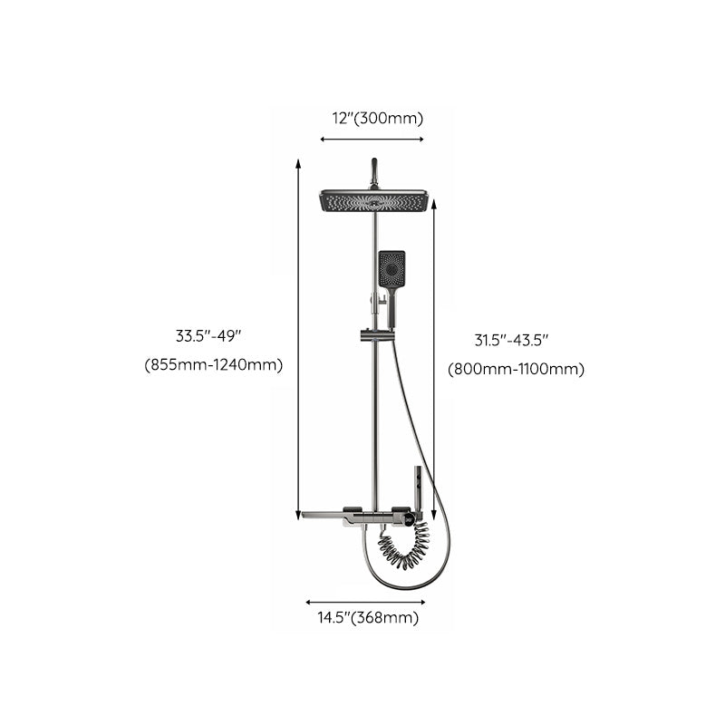 Modern Shower Head Combo Gray Valve Included Tub and Shower Faucet