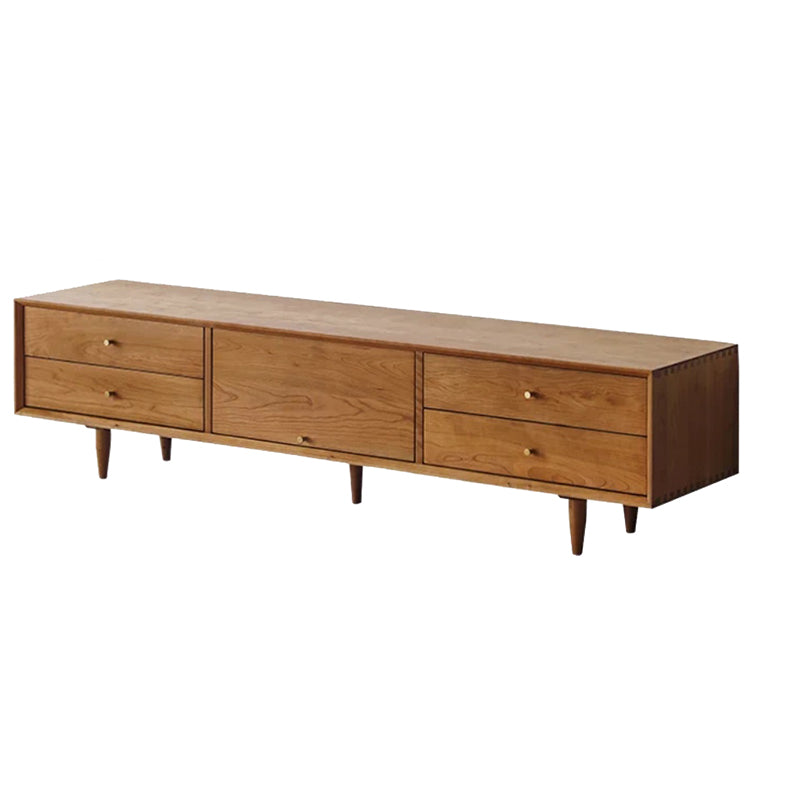 Solid Wood TV Media Console Glam TV Stand Console with Drawers