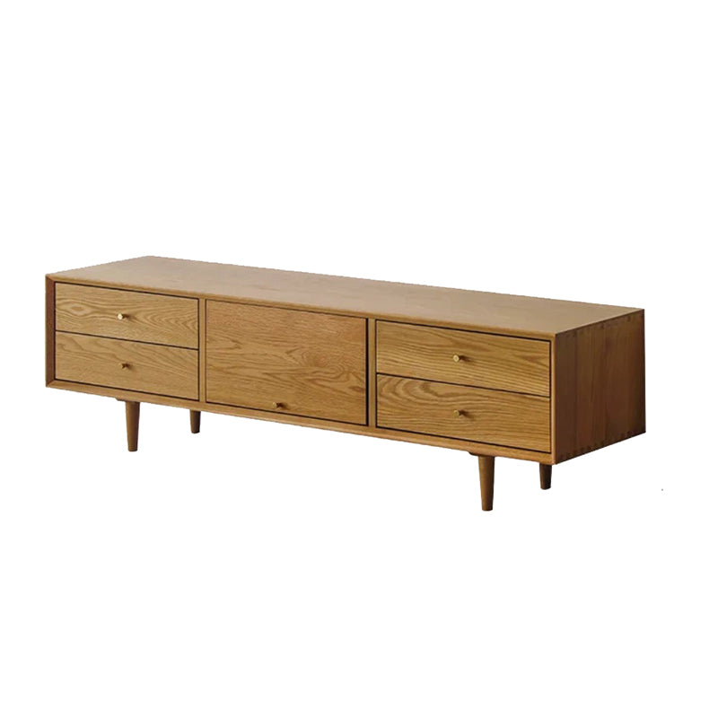 Solid Wood TV Media Console Glam TV Stand Console with Drawers