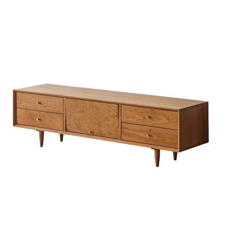 Solid Wood TV Media Console Glam TV Stand Console with Drawers