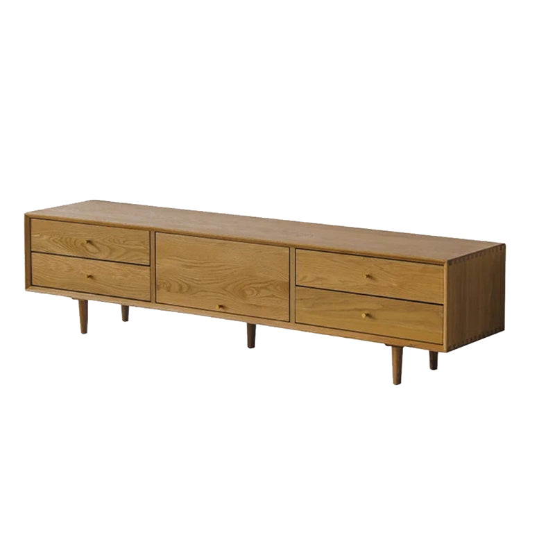 Solid Wood TV Media Console Glam TV Stand Console with Drawers