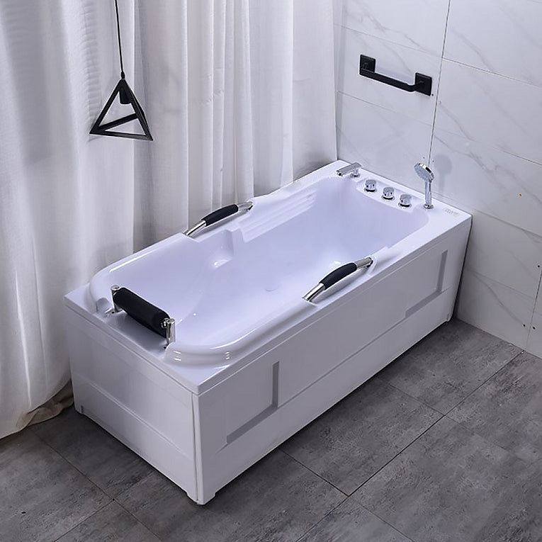 Stand Alone Acrylic Bathtub Rectangular Modern Soaking White Bath