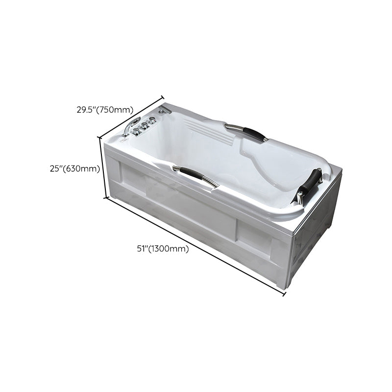 Flat Bottom Soaking Tub Antique Finish Rectangular Modern Bath Tub