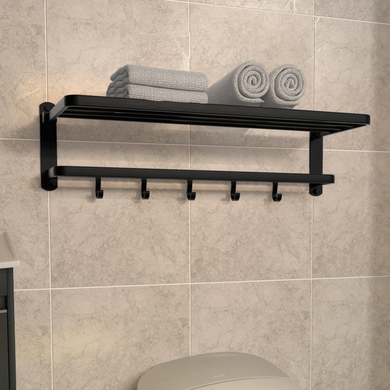 Modern Bathroom Accessory Kit Black Paper Holder Bath Shelf Bath Hardware Set