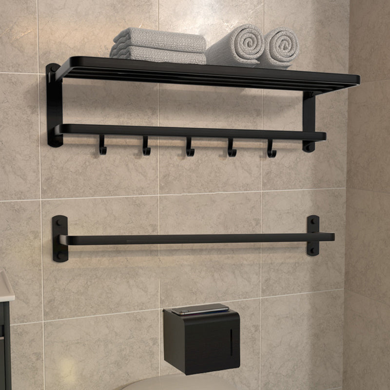 Modern Bathroom Accessory Kit Black Paper Holder Bath Shelf Bath Hardware Set