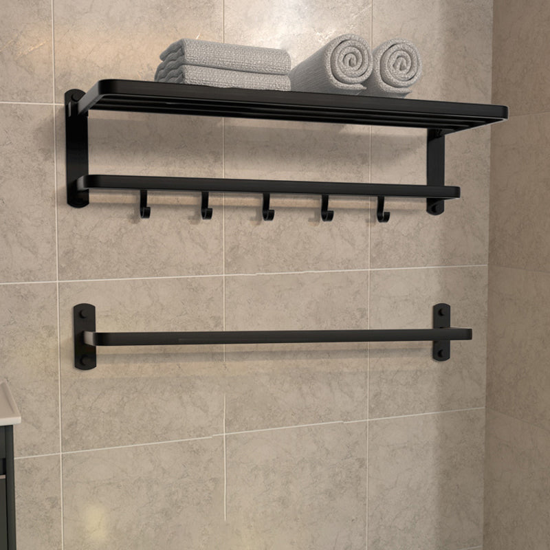 Modern Bathroom Accessory Kit Black Paper Holder Bath Shelf Bath Hardware Set