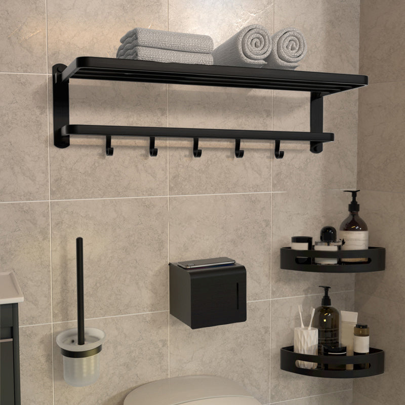 Modern Bathroom Accessory Kit Black Paper Holder Bath Shelf Bath Hardware Set