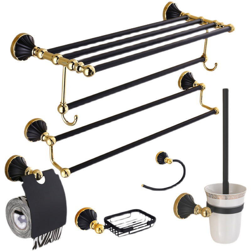 Traditional Bathroom Accessory Kit Towel Bar Bath Shelf Black Bath Hardware Set