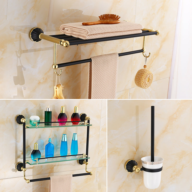 Traditional Bathroom Accessory Kit Towel Bar Bath Shelf Black Bath Hardware Set