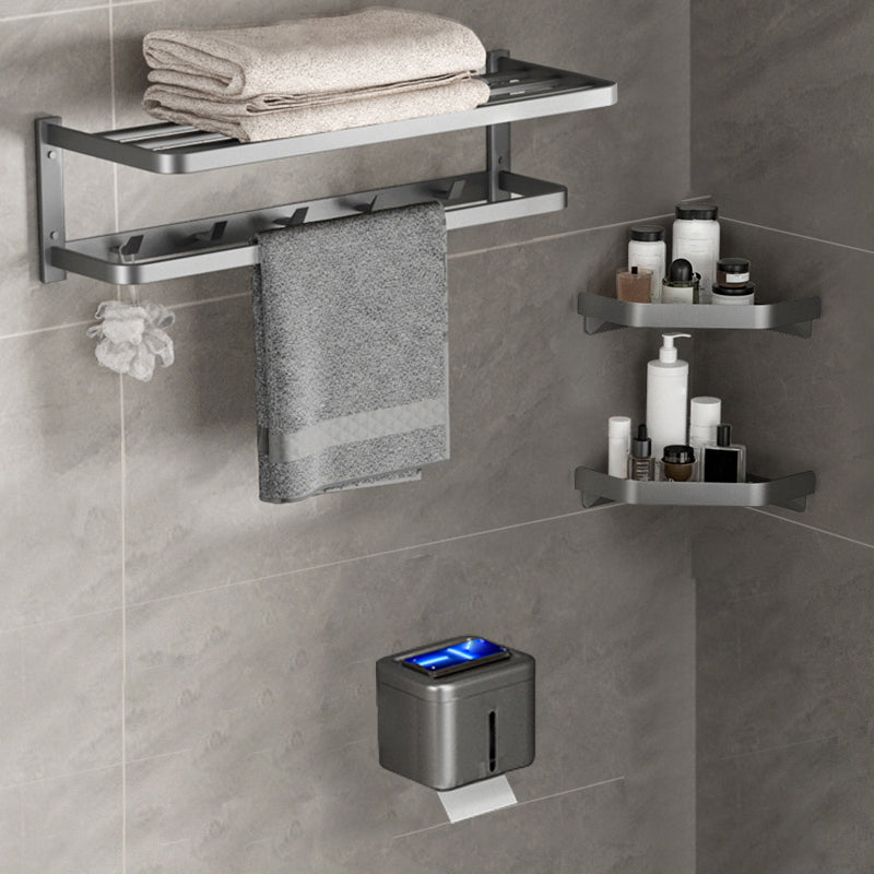 Modern Grey Bath Hardware Set Towel Bar Paper Holder Bathroom Accessory Kit